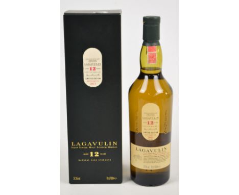 A boxed limited edition bottle of Lagavulin Islay single malt 12 year aged Scotch whisky, bottled in 2011.