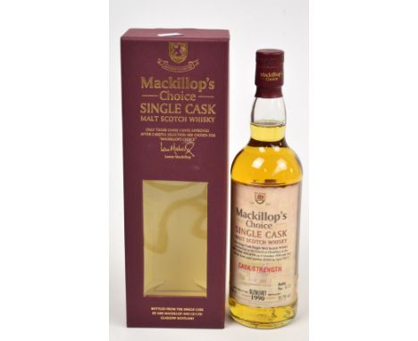 A boxed Mackillop's Choice single cask malt Scotch whisky, the single cask single malt Scotch whisky distilled at the Glenliv