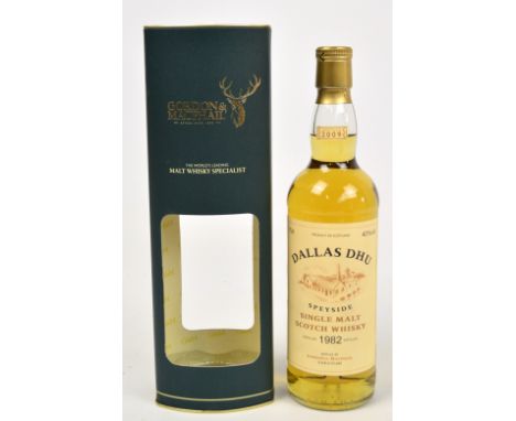 A boxed single bottle of Gordon and Macphail "Dallas Dhu" Speyside single malt Scotch whisky, distilled 1982.