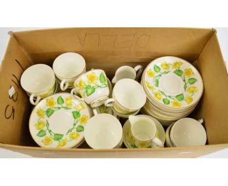 A part tea service in Wedgwood "King Cup" pattern W4050 comprising twelve cups, fifteen saucers, fifteen tea plates, two jugs