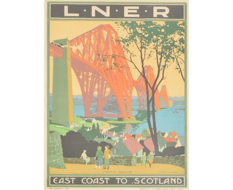 HENRY GEORGE GAWTHORN (1897-1941); a large poster lithograph in colours "Forth Bridge, East Coast to Scotland, L.N.E.R.", pub