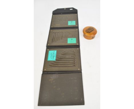 A case containing sample needles by William Smith & Son of Redditch comprising packing needles and sail makers needles, and a