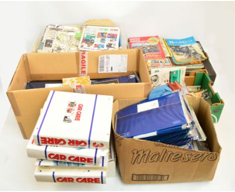 A very large collection of automobile and motorcycle related magazines.