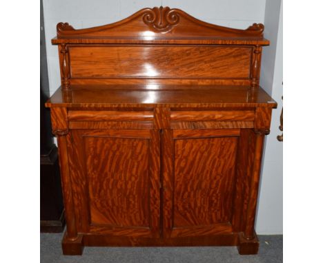 A Victorian satinwood chiffonier, 3rd quarter 19th century, the superstructure with a shelf above spindle turned supports, ab