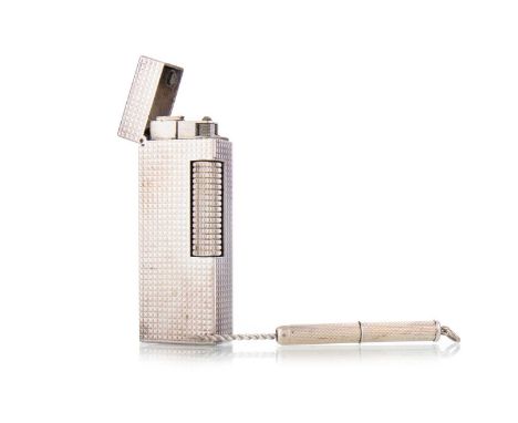 SILVER PLATED DUNHILL LIGHTER, in original box, along with a silver cigar piercerQty: 2Not currently in working order, no fli