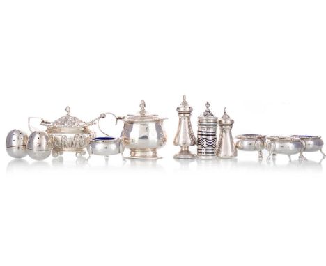 SET OF FOUR VICTORIAN SILVER SALT CELLARS, WILLIAM HUTTON & SONS, LONDON ASSAY each of squat ovoid form with gadrooned rim, o