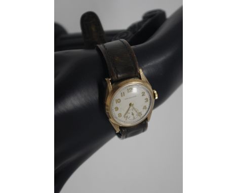 A 9ct gold cased Crusader gentleman's wristwatch with subsidiary second dial, stamped 375 Dennison No.7304 to the case.