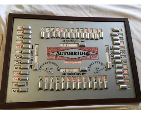An Autobridge playing board tutorial set, a shove ha'penny board etc.; also a boxed Ring 10 Party Light Set model no. 600.