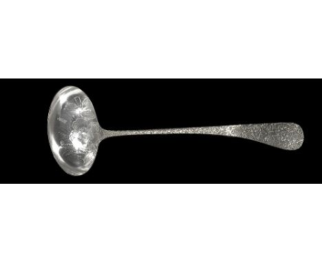 A GROUP OF AMERICAN TABLE SILVER, VARIOUS MAKERS, LATE 19TH/EARLY 20TH CENTURY comprising: a soup ladle, the terminal initial