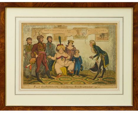 George Cruikshank (1789-1856) hand coloured etching - 'Royal Condescension', published Sept. 15th 1817 by S. W. Fores, BM 128