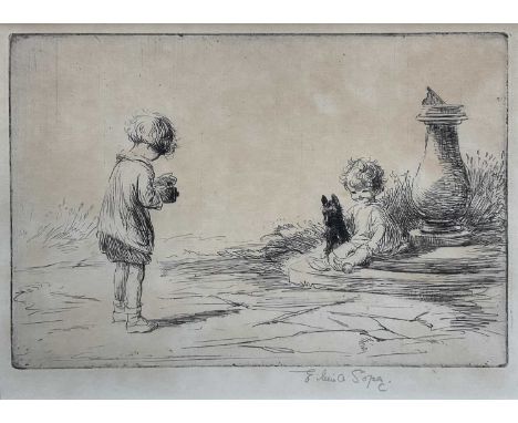Eileen Soper (1905-1990) etching - Mac's Portrait, signed, 13cm x 18cm, in glazed gilt frame