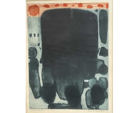 John Brunsdon (1933-2014) signed limited edition etching - Night March, 36/50, 65cm x 50cm, in glazed frame 
