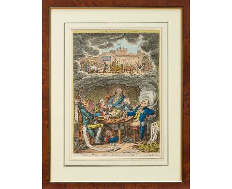 James Gillray (1757-1815) hand coloured etching - 'Delicious Dreams', published April 10th 1808 by H. Humphrey, BM 10979, 35c