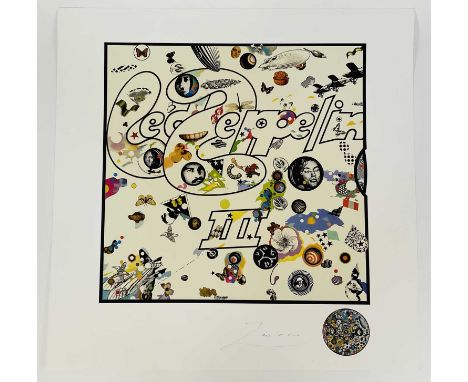Richard Drew, known as Zacron (British, 1943-2012) silkscreen print - Led Zeppelin III album cover, signed, unframed - sheet 