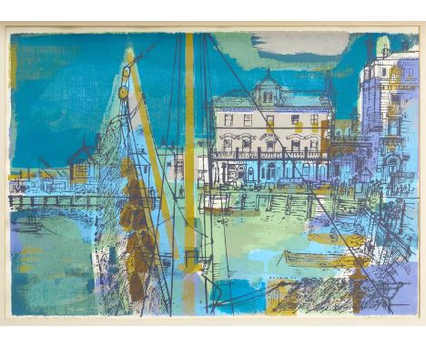 Henry Collins (1910-1994) signed limited edition screenprint - Harwich, dated Jan. 1965, 1/8, inscribed in pencil, 49cm x 65c