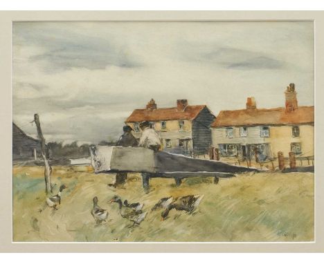 Arthur John Trevor Briscoe (1873-1943) watercolour - Heybridge Basin, signed and indistinctly dated, 24cm x 32cm, in glazed f