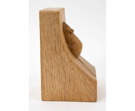 Robert 'Mouseman' Thompson carved oak bookend, 15cm high