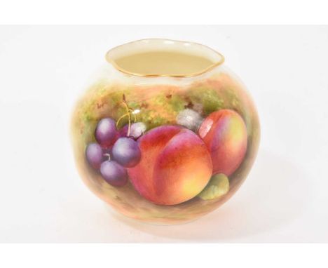 Royal Worcester pot pourri vase, shape G 161, painted with fruit, signed E. Townsend, dated 1936, 7cm high