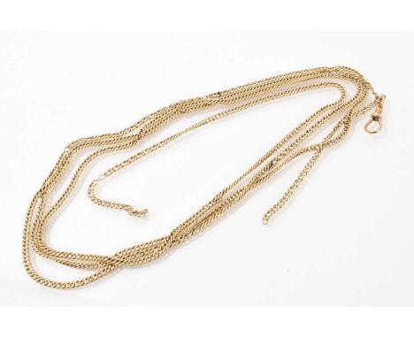 Victorian yellow metal guard chainWeight 38.4 grams 