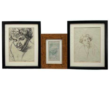 Clare Winsten (1892-1989) three portrait sketches including George Bernard Shaw, in glazed framesProvenance: from the Studio 
