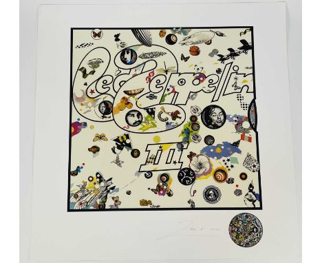 Richard Drew, known as Zacron (British, 1943-2012) silkscreen print - Led Zeppelin III album cover, signed, unframed - sheet 