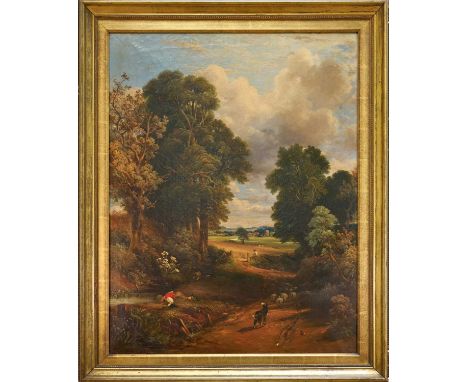 After John Constable (1776-1837) oil on canvas - The Cornfield, possibly Joseph Paul (1804-1887), 93cm x 72cm, in gilt frame