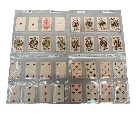 Complete deck of 52 Russian French suited standard pack playing cards, circa 1880, 'First sort'