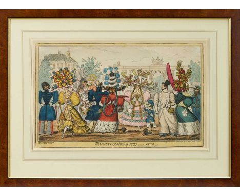 Robert Cruickshank (1789-1856) hand coloured etching - 'Monstrosities of 1827 and 1828', published 1827 by G. Humphrey, BM 81