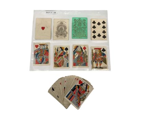 Standard D3 deck of De La Rue playing cards, with Royal coat of arms to rear, from Dudley Ollis' collection and displaying hi