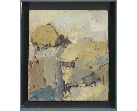 *Robert Sadler (1909-2001) acrylic on board - Grey Landscape 1967, signed, 29 x 26cm, framed 