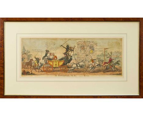 George Cruikshank (1792-1878) hand coloured etching - 'An Excursion to Ragley Hall' published Oct. 1st 1812, BM 11904, 21cm x