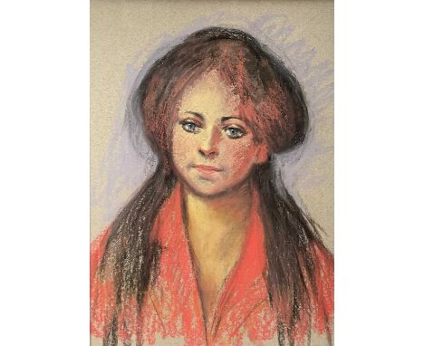 *Tom Keating (1917-1984) pastel on paper - portrait of a lady, probably a girlfriend, signed, 50cm x 35cm, in glazed gilt fra