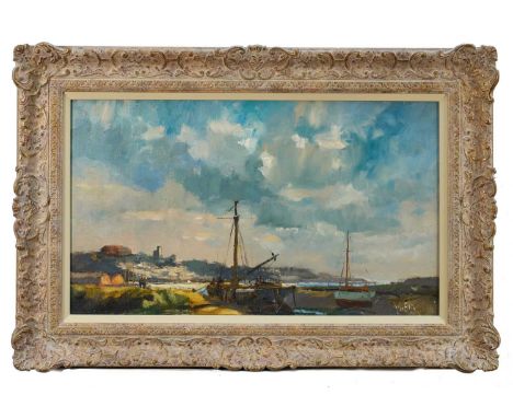Vic Ellis (1921-1984) oil on canvas, coastal landscape, signed, 36 x 62cm, framed
