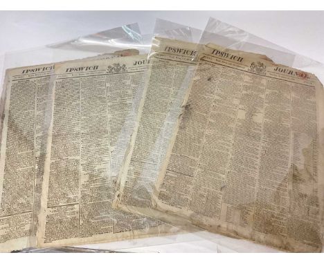 Twelve early 19th editions of the Ipswich Journal, 1808/1809