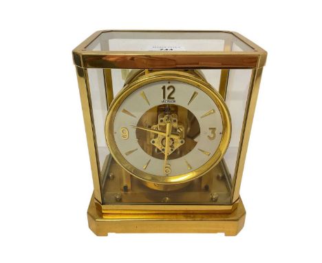 Jaeger LeCoultre Atmos clock in gilt brass case 23.5 x 20.5 x 16cmThe clock does not appear to be working correctly but does 