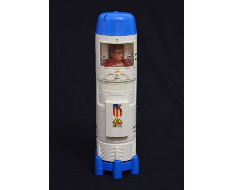 The Six Million Dollar Man Bionic Transport and Repair Station by Denys Fisher with Steve Austin action figure, 44cm high, to