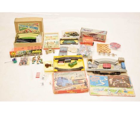 Mixed group of boxed vintage toys comprising; Solido Berliet T12, Friction-Cessna Plane, Louis Marx Streamline Speedway, Schu