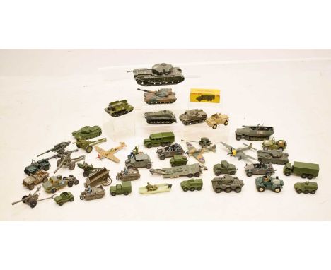 Mixed quantity of mainly loose Britains and Dinky Toys military vehciles and fighter planes to include; 'Junkers JU 87 B', 'C