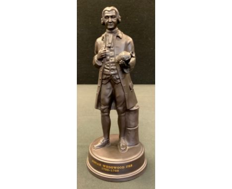 A Wedgwood Black Basalt portrait figure of Josiah Wedgwood F.R.S. 1730-1795, number 946 verso 21.5 cm high 