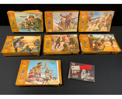 Airfix 1:32 scale Military series soldiers, British Commandoes, American Infantry, British Eighth Army, Afrika Korps, Russian