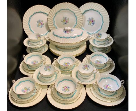 A Minton Ardmore dinner and tea service, for six, printed marks 