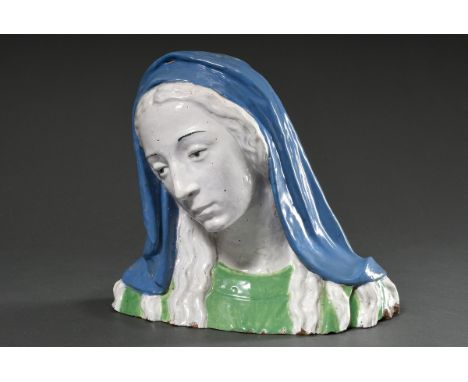 Vollplastische Büste "Muttergottes mit geneigtem Haupt und Tuch über dem geöffneten Haar", Künstlerfamilie Della Robbia, Flor