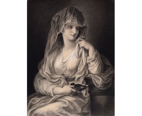 Monogrammist M.S. (Mathias Schmid 1835-1923?) nach Angelika Kauffmann (1741-1807) "Portrait einer Dame als Vestalin" 1881, Ko