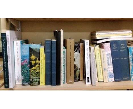 A large collection of books about European and Mediterranean flowers (one shelf) 