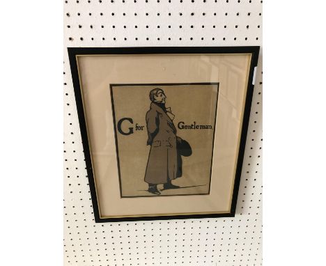 William Nicholson (1872-1949), 'G for Gentleman' from An Alphabet, lithograph in colours, 24.5 x 19 cm, framed and glazed 
