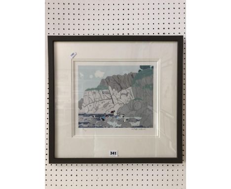 Sasha Harding (b.1949), 'Rock Pooling, Lee Bay', limited edition giclee print (38/75), pencil signed lower right, 27.5 x 23 c