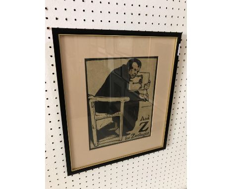 William Nicholson (1872-1949), 'Z for Zoologist' from An Alphabet, lithograph in colours, 24.5 x 19 cm, framed and glazed 
