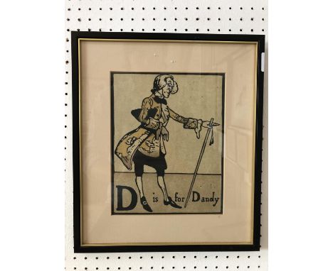 William Nicholson (1872-1949), 'D for Dandy' from An Alphabet, lithograph in colours, 24.5 x 19 cm, framed and glazed 