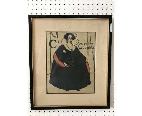 William Nicholson (1872-1949), 'C for Countess' from An Alphabet, lithograph in colours, 24.5 x 19 cm, framed and glazed 