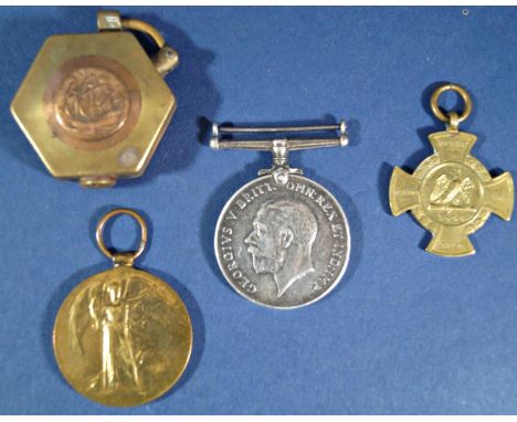 14-18 War and Victory medals 15856 R. T. Richings, Imperial Germany, Prussian 1866 Faithful Service Koniggratz Cross and an e